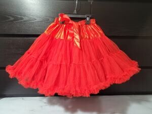 Girls Bright Red Tulle Tutu Skirt Layered Dance Ballet Christmas Costume Party S